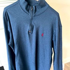 Men Navy Polo Pullover